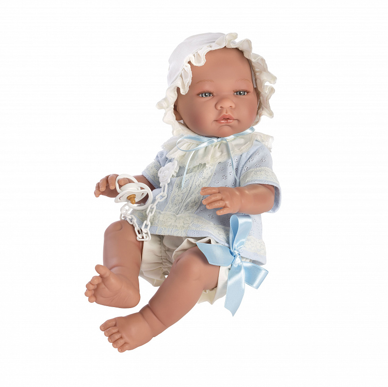 Кукла ASI Пабло 43 см в бело-голубом комплекте