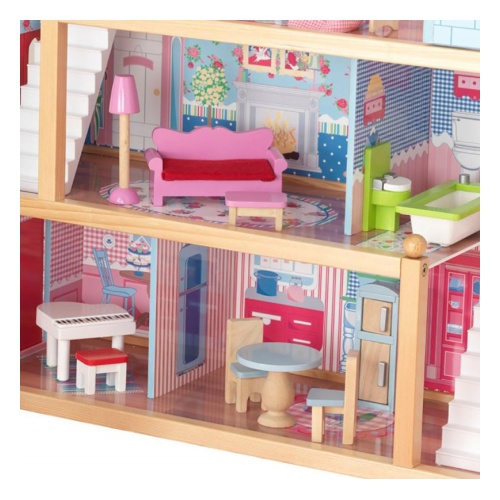 Кукольный домик KidKraft  "Открытый коттедж" (Chelsea), с мебелью 19 элементов