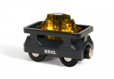 BRIO "Вагончик с светящимся грузом золота",2 эл.,свет,кор.14,5х10х5 см