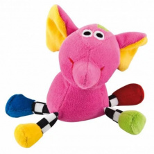 Игрушка мягкая подвесная с погремушкой - сумасшедшие животные, 0+ форма: (слон цвет: розовый)
