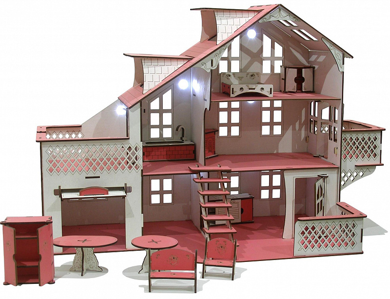 Кукольный домик iWoodplay со светом