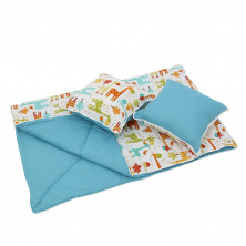 Одеяло и подушки для вигвама детского Polini Жираф (голубой-арт.1432.1-1)