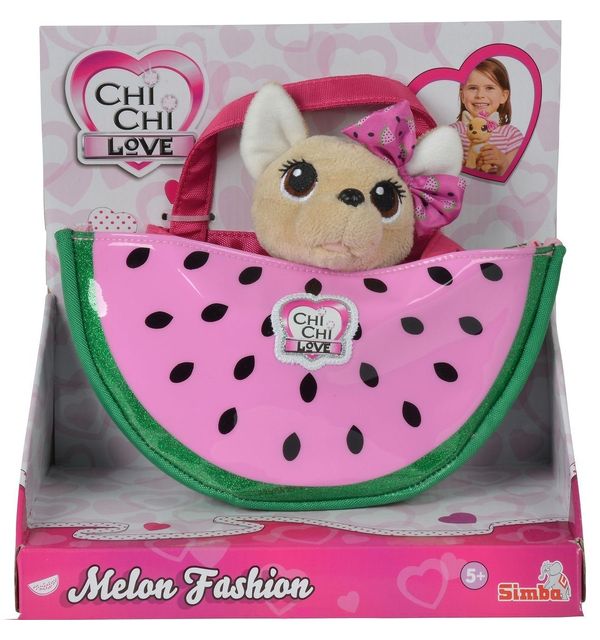 Плюшевая собачка Simba Chi-Chi love Фруктовая мода с сумочкой 20 см
