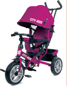 Трехколесный велосипед City-Ride розовый 