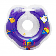 Надувной круг на шею для плавания малышей Flipper 0+ с музыкой "Буль-буль водичка"