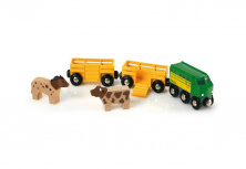 BRIO 3 грузовых вагона с животными, 5 элементов