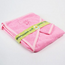 Пеленка-полотенце для купания с варежкой (9016)