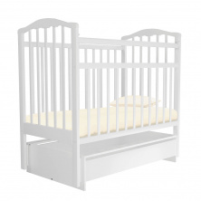 Кроватка детская "Золушка-4 NEW" (маятник, ящик) (белый)