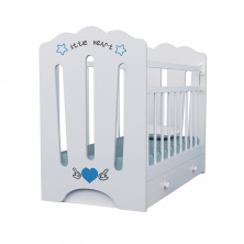Кровать детская Little Heart (фигур.спин., маятник, ящик) (белый)