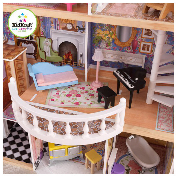 Винтажный кукольный дом KidKraft для Барби "Магнолия" (Magnolia) с мебелью 13 предметов