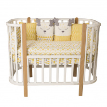 Кровать детская NUVOLA 3 в 1 кровать-манеж-диванчик (в компл. 2 упак.)  (белый-натуральны)