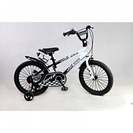 Двухколесный велосипед Rivertoys 14 дюймов черно-белый