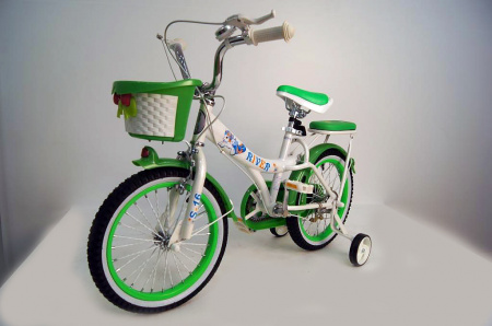 Двухколесный велосипед Rivertoys 14 дюймов зеленый 