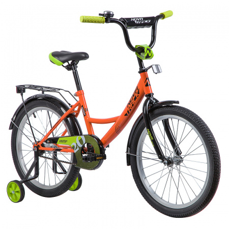 Велосипед NOVATRACK 20", VECTOR, оранжевый, защита А-тип, тормоз нож., крылья и багажник чёрн. 20 дюймов